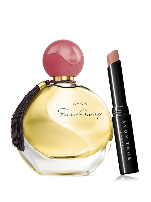 Avon Far Away Kadın Parfüm Edp 50 ml. ve Ultra Beauty Ruj Stylo Cappucino 2'li Parfüm Setleri