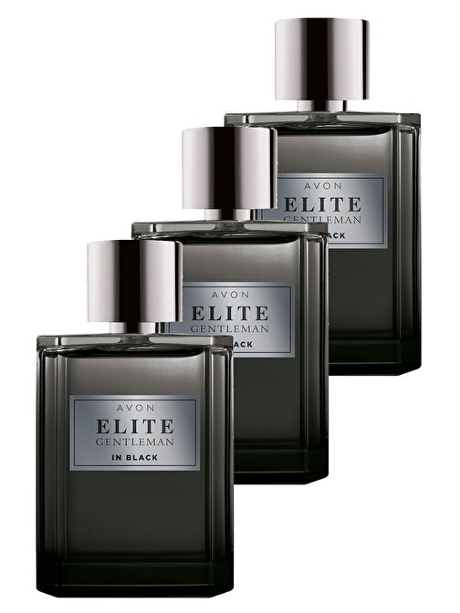 Avon Elite Gentleman İn Black Erkek Parfüm Edt 75 Ml. Üçlü Set