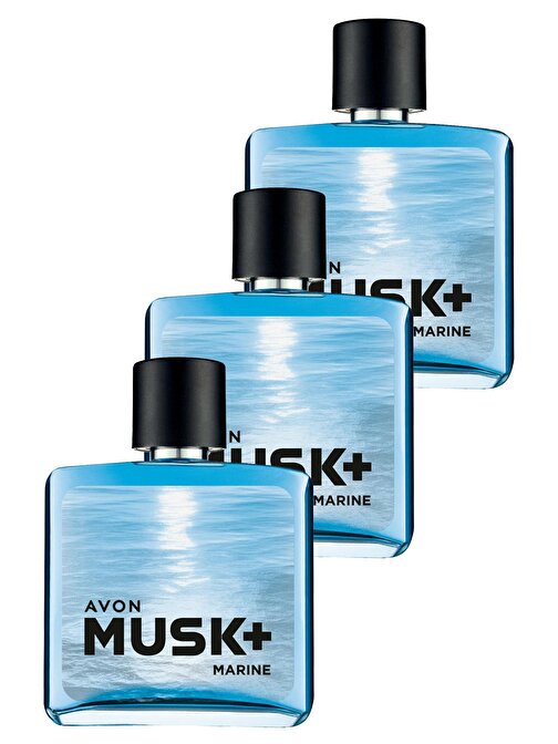 Avon Musk Marine Erkek Parfüm Edt 75 Ml. Üçlü Set
