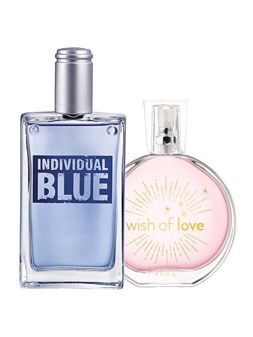 Avon Individual Blue Erkek Parfüm ve Wish Of Love Kadın 2'li Parfüm Setleri