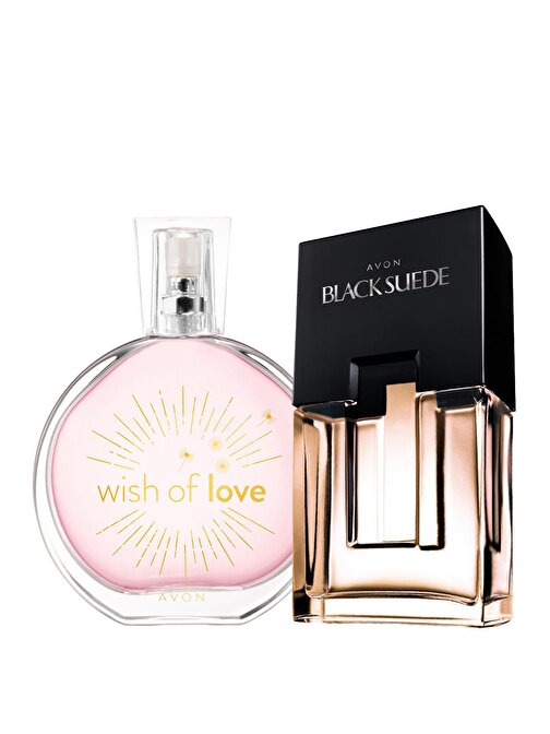 Avon Black Suede Erkek Parfüm ve Wish Of Love Kadın 2'li Parfüm Setleri