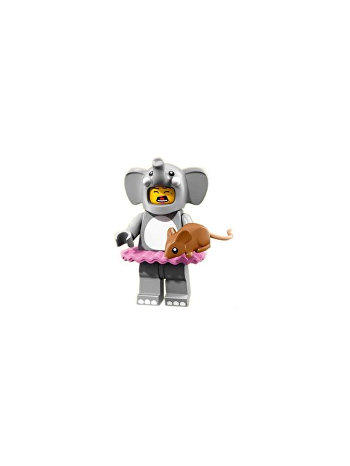 Lego 71021 Minifigure Series 18 - 1 Elephant Girl Minifigür Yaratıcı Bloklar 5 Parça Plastik Figür