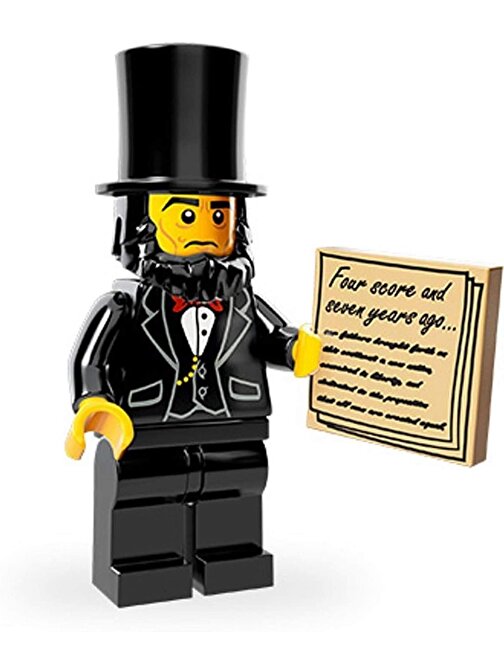 Lego Minifigür Lego Movie Seri 1 - 71004 - Abraham Lincoln 5 Parça Plastik Figür
