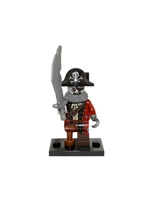Lego Minifigür 71010 - Seri 14 Monsters - Zombie Pirate Minifigür Yaratıcı Bloklar 5 Parça Plastik Figür