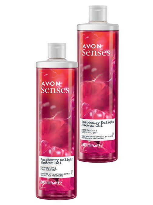 Avon Senses Rapsberry Delight Frambuaz Ve Frenk Üzümü Kokulu Duş Jeli 500 ml  İkili Set