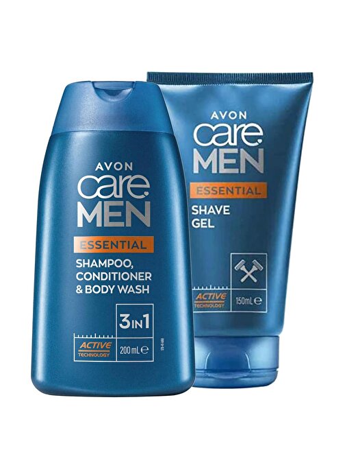 Avon Care Men Essential Tıraş Jeli Ve 3’Ü 1 Arada Sampuan Bakım Kremi Ve Duş Jeli Paketi