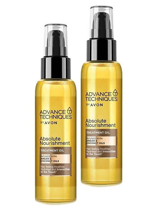 Avon Advance Techniques Argan Ve Hindistan Cevizi Yağı İçeren Saç Bakım Yağı 100 Ml. İkili Set