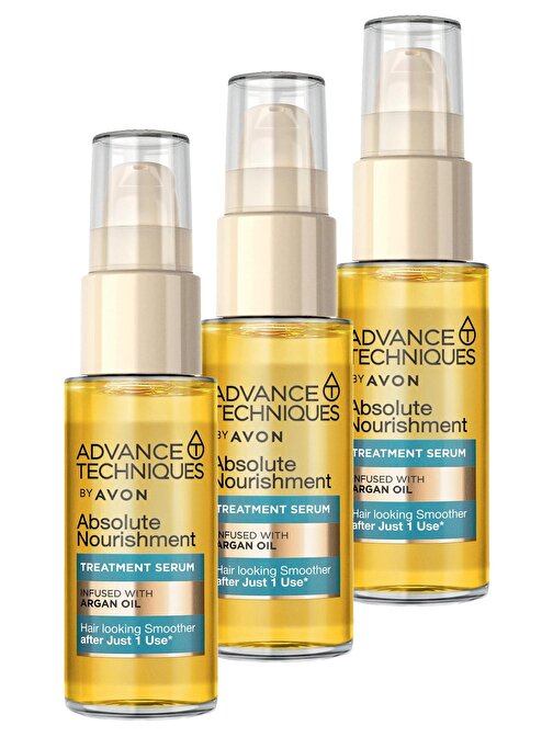 Avon Advance Techniques Argan Yağı Içeren Besleyici Saç Serumu 30 ml Üçlü Set