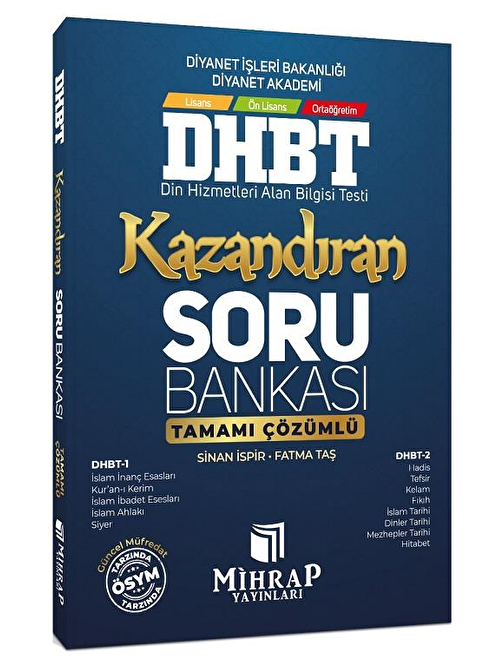 Akm Kitap DHBT Kazandıran Soru Bankası Çözümlü Sinan İspir Mihrap Yayınları