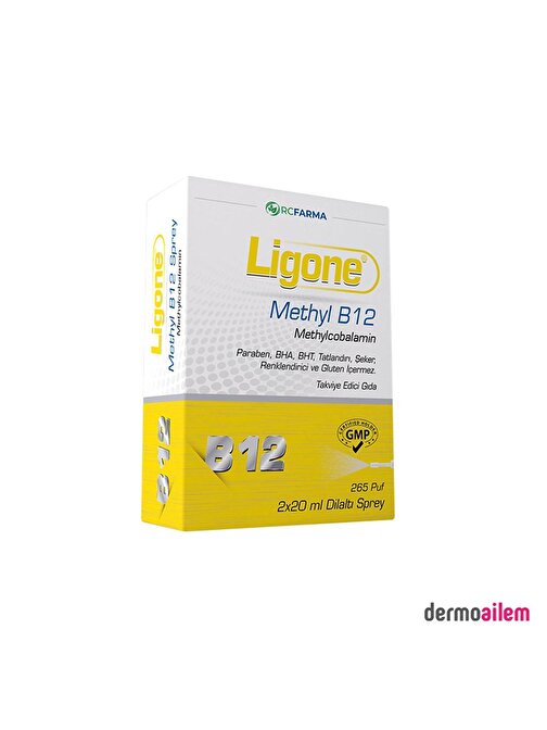 Rcfarma Ligone Methyl B12 Methylcobalamin Dilaltı Sprey 2 X 20 Ml