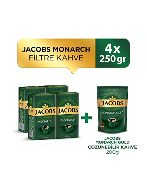 Jacobs Monarch Filtre Kahve 250 gr x 4 Adet + Jacobs Monarch Filtre Kahve 200 gr