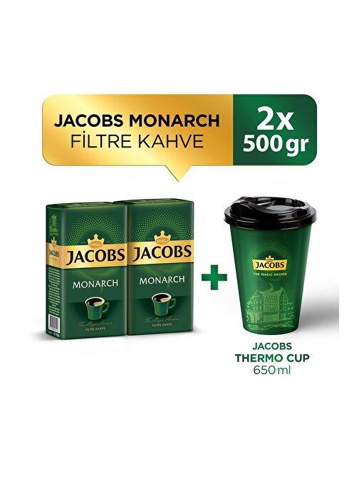Jacobs Monarch Filtre Kahve 500 gr x 2 Adet + Jacobs Thermo Cup 650 ml