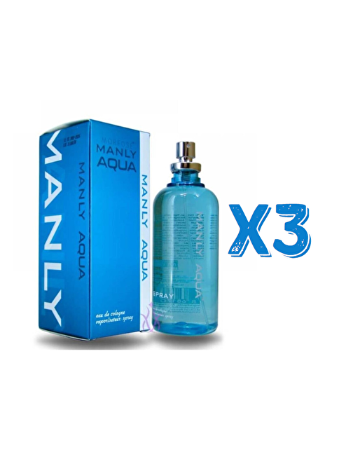 Manly Aqua EDC Akuatik Erkek Parfüm 125 ml 3 Adet