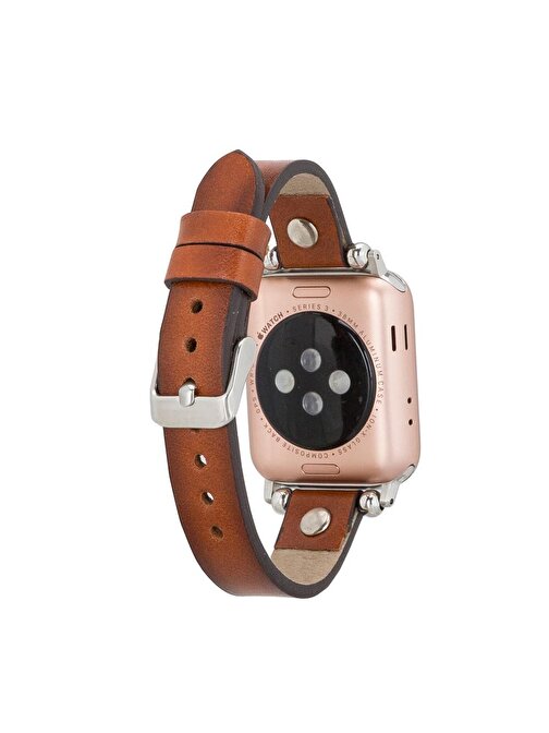 Bouletta Apple Watch 38 - 40 - 41 mm Deri Visby Ferro RST2EF Akıllı Saat Kordonu Taba Taba