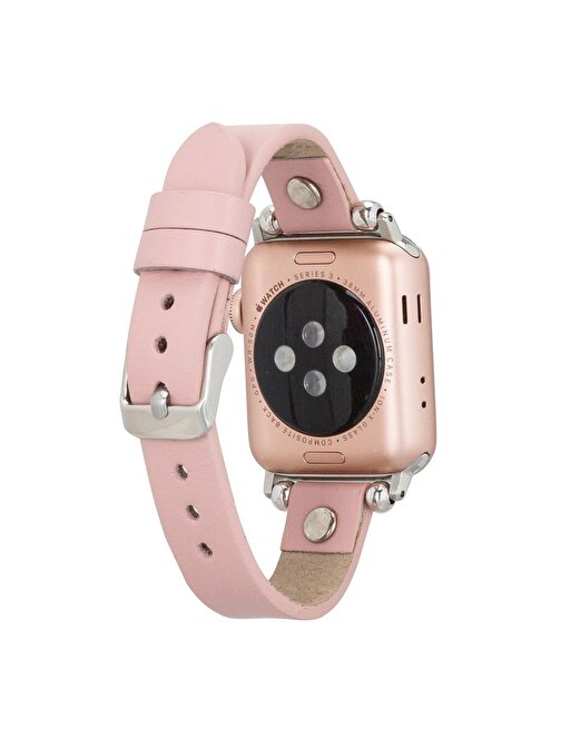 Bouletta Apple Watch 38 - 40 - 41 mm Deri Visby NU2 Akıllı Saat Kordonu Pembe