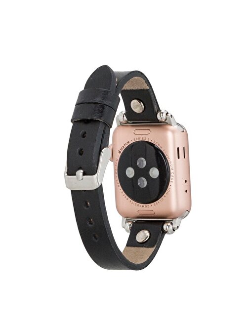 Bouletta Apple Watch 38 - 40 - 41 mm Deri Visby Ferro RST1 Akıllı Saat Kordonu Siyah