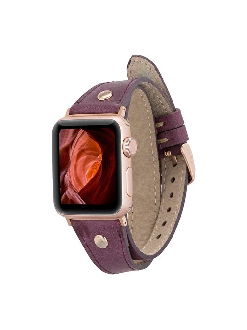 Bouletta Apple Watch 38 - 40 - 41 mm Deri Double Tour Slim CZ7 Akıllı Saat Kordonu