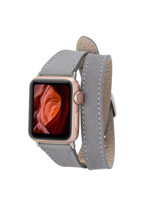 Bouletta Apple Watch 42 - 44 - 45 mm Deri Slim Double Tour QUA RST Akıllı Saat Kordonu