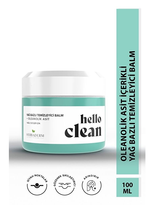 Herbaderm Hello Clean Yağ Bazlı Temizleyici Balm Gözenek Karşıtı Ve Oleanolik Asit