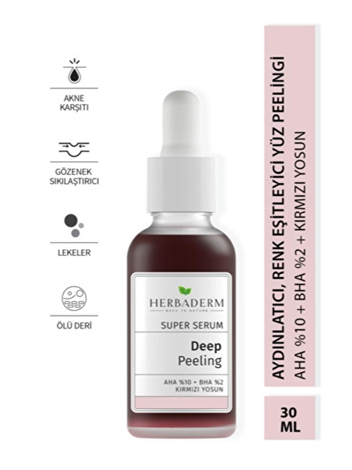 Herbaderm Süper Serum Aydınlatıcı Renk Eşitleyici Peeling 30 ml