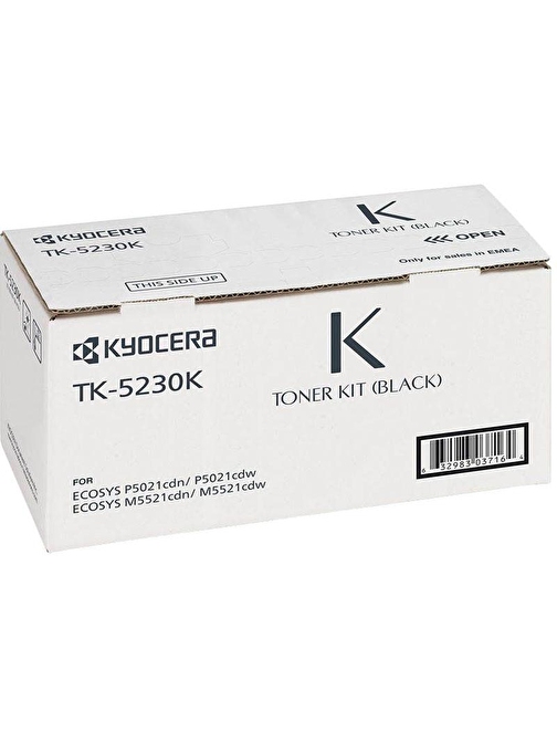 Kyocera TK-5230K Ecosys M5521CDN-5521CDW P5021CDN-5021CDW Uyumlu Doldurmalı Orjinal Siyah Toner 2.600 Sayfa