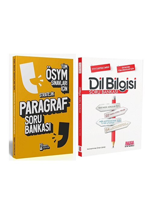 Akm Kitap İsem Yayınları Stratejik Paragraf ve AKM Dil Bilgisi Soru Bankası Seti 2 Kitap