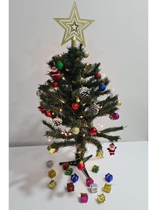 Yılbaşı Çam Ağacı 60 cm 53 Dal - Merry Christmas Çam Ağacı - Yılbaşı Ağacı