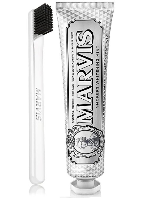 Marvis Smokers Mint Beyazlatıcı Diş Macunu 85 ml ve White Soft Diş Fırçası