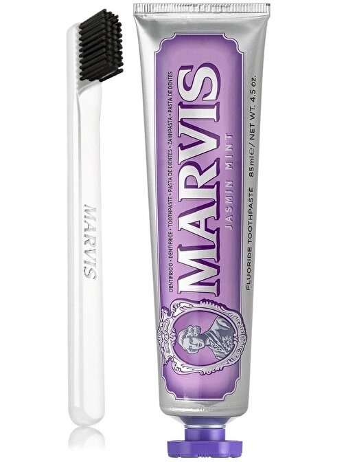 Marvis Jasmin Mint Beyazlatıcı Diş Macunu 85 ml ve White Soft Diş Fırçası