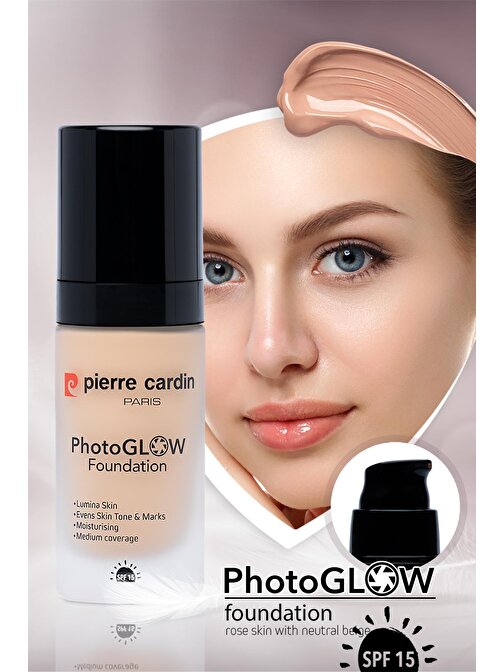 Pierre Cardin Photoglow Aydınlık Veren Fondöten Rose Skin With Neutral Beige