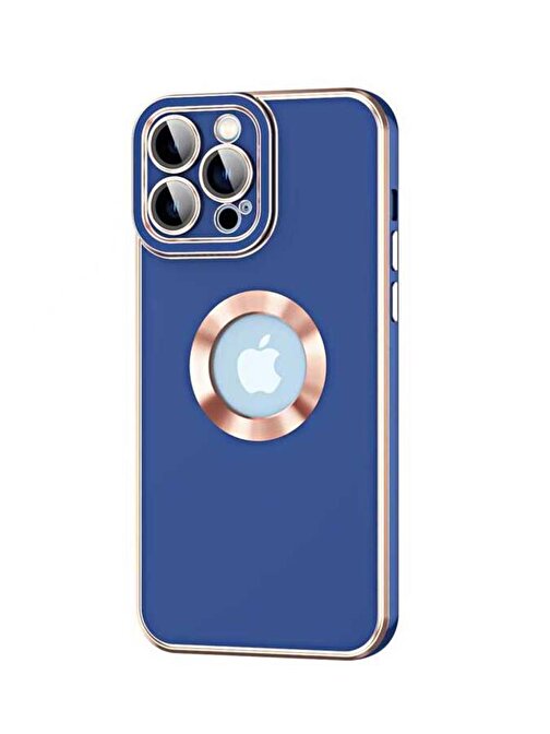 Ceponya iPhone 14 Pro Max Kılıf Kamera Korumalı Logo Çevresi Halka Tasarım Lüx Kapak