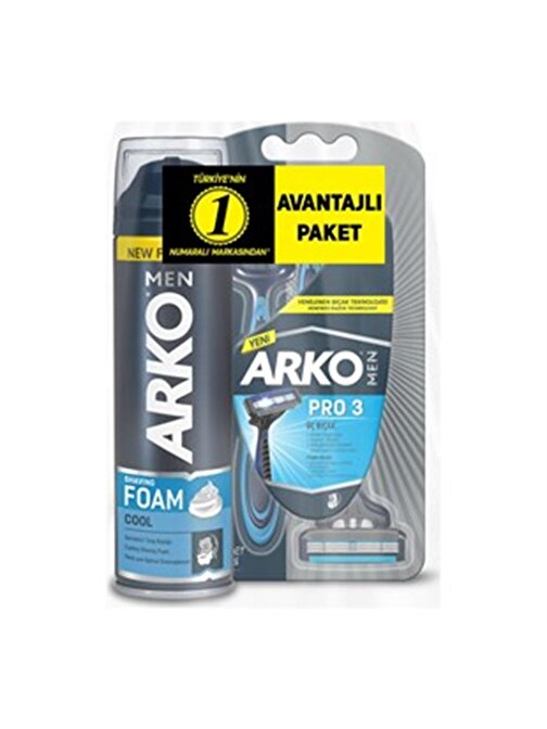 Arko Men Cool T3 Pro 3 Bıçaklı Tıraş Bıçağı 3'lü