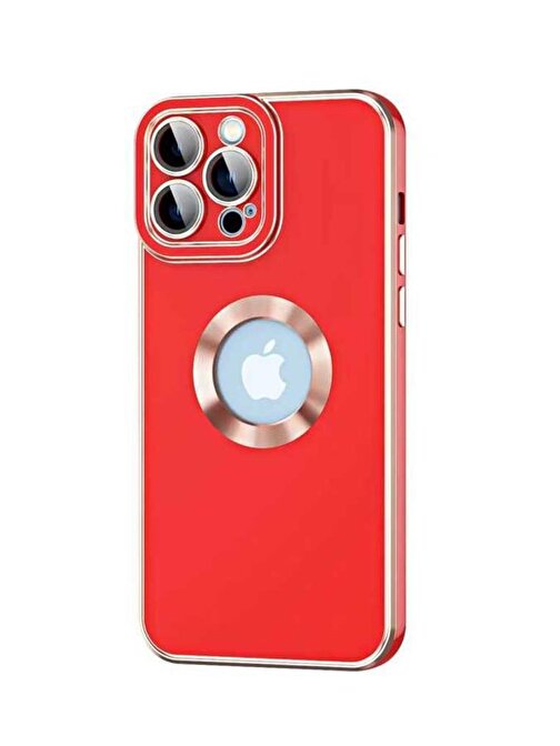 Ceponya iPhone 14 Pro Kılıf Kamera Korumalı Logo Çevresi Halka Tasarım Lüx Kapak