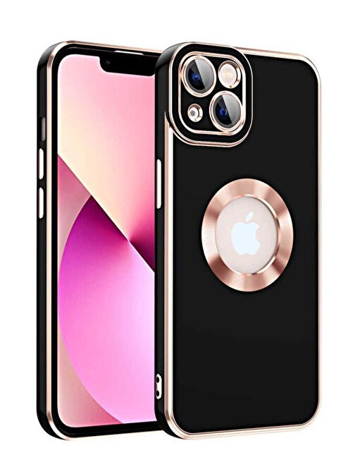 Ceponya iPhone 14 Kılıf Kamera Korumalı Logo Çevresi Halka Tasarım Lüx Kapak