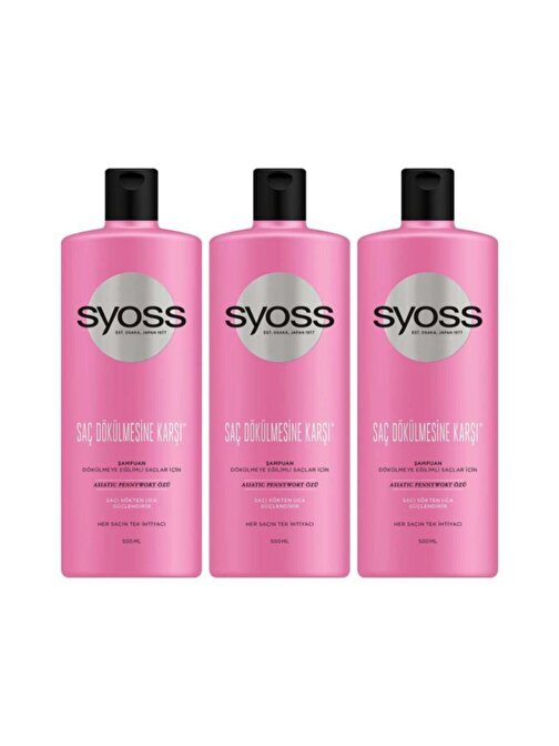 Syoss Saç Dökülmesine Karşı Şampuan 500 ml x 3 Adet