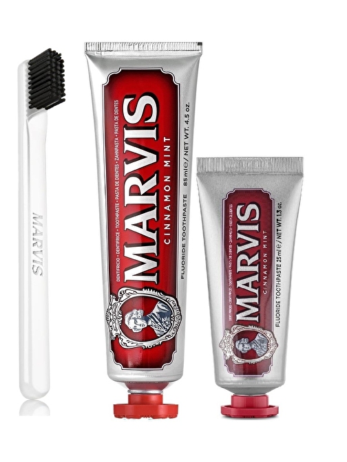 Marvis Cinnamon Mint Diş Macunu 3'lü 85 ml + 25 ml + Yumuşak Diş Fırçası