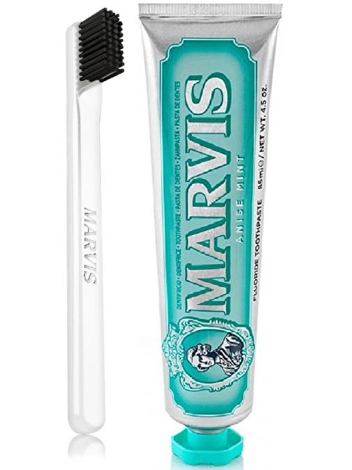 Marvis Anise Mint Beyazlatıcı Diş Macunu 85 ml ve White Soft Diş Fırçası