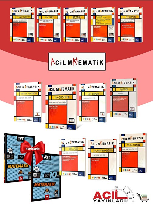 Acil Yayınları Acil Yayınları Full Matematik Fasikül Seti Çıkmış Sorular Hediyeli 14 Kaynak