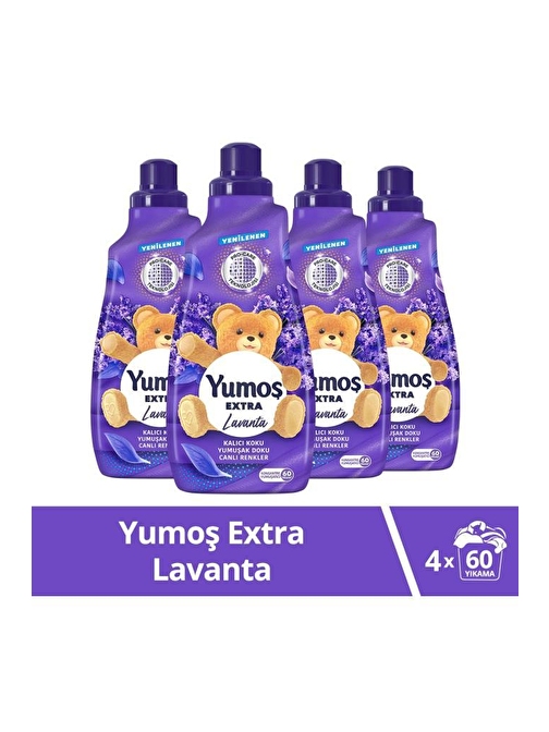 Yumoş Extra Konsantre Çamaşır Yumuşatıcısı Lavanta 1440 ml 60 Yıkama 4 Adet