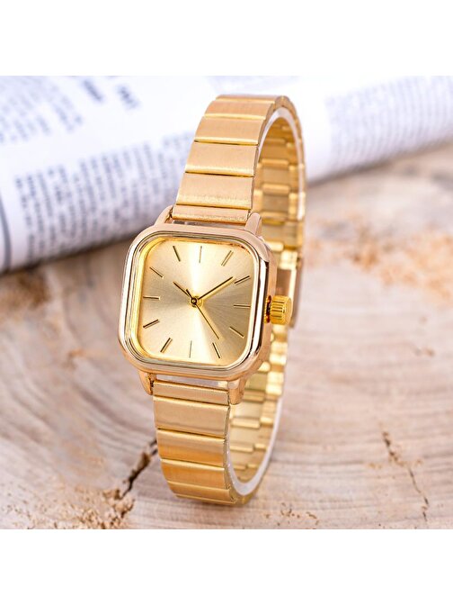 Gold Renk Minimal - Çelik Kadın Kol Saati ST-304260