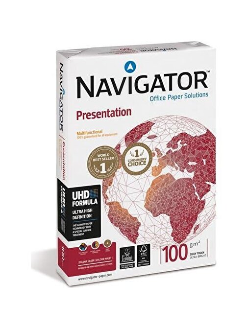 Timon Navigator Fotokopi Kağıdı Gramajlı Laser-Copy-Inkjet Presentation 500 Lü A4 100 Gr Beyaz