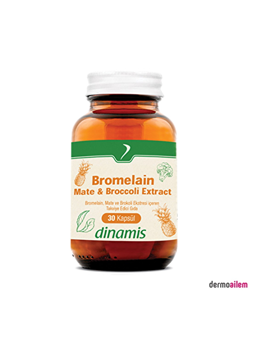 Dinamis Bromelain Mate & Broccoli Extract Takviye Edici Gıda 30 Kapsül