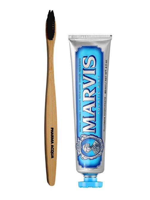 Pharma Acqua Bambu Diş Fırçası + Marvis Aqua Naneli Diş Macunu 85 ml