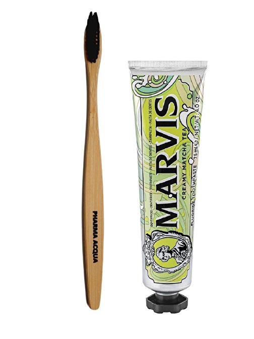 Pharma Acqua Bambu Diş Fırçası + Marvis Creamy Matcha Tea Diş Macunu 75 ml