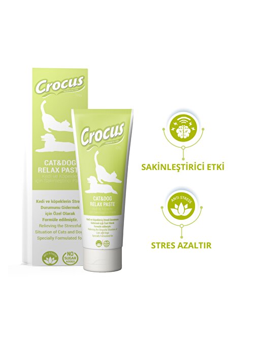 Crocus Relax Sakinleştirici Kedi ve Köpek Macunu 100 Gr