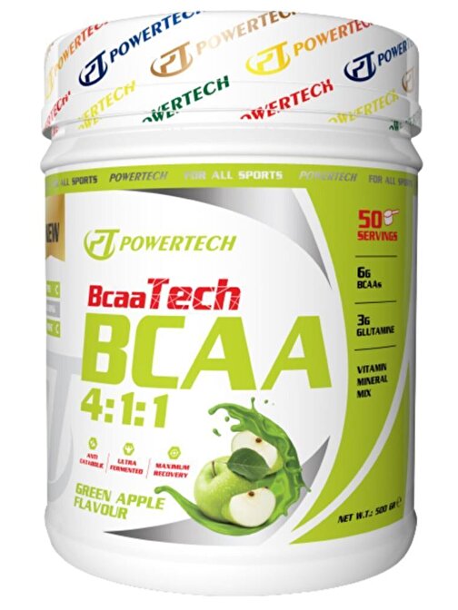 Powertech Bcaatech Bcaa 4:1:1 Yeşil Elma Aromalı 500 Gr