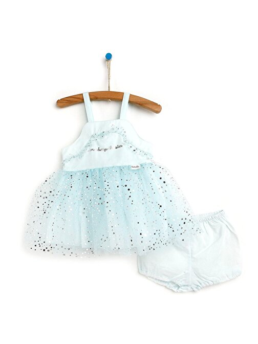 Bebetto Yenidoğan Fairies Elbise Şort Takım Kız Bebek 6 Ay Açık Mavi