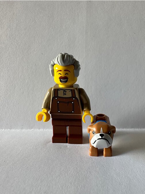 Lego Orjinal Minifigür Man with Dog Yaratıcı Bloklar 5 Parça Plastik Figür