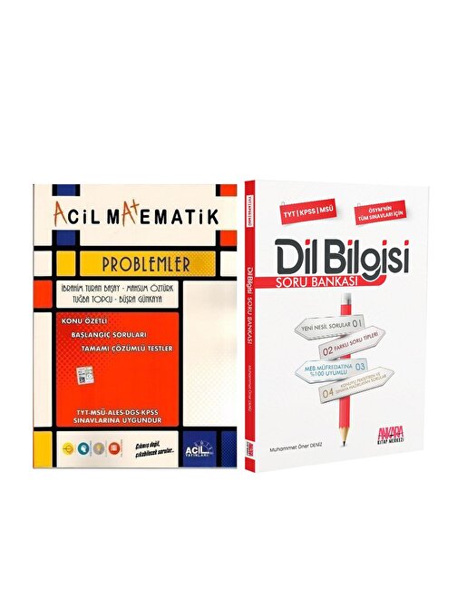 Akm Kitap Acil Problemler ve AKM Dil Bilgisi Soru Bankası Seti 2 Kitap