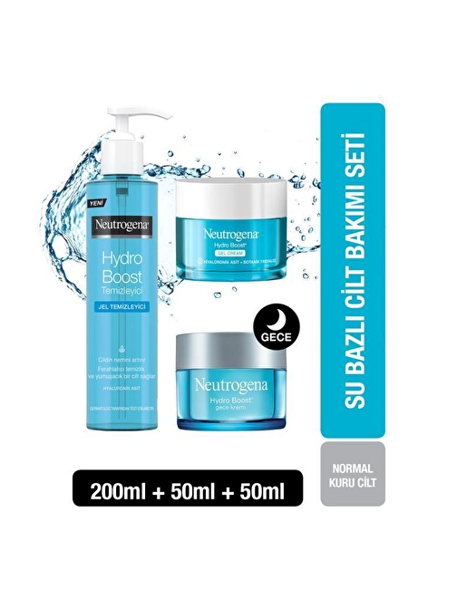 Neutrogena Hydro Boost Gel Cream 50 ml+Gece Kremi 50 ml+Jel Temizleyici 200 ml